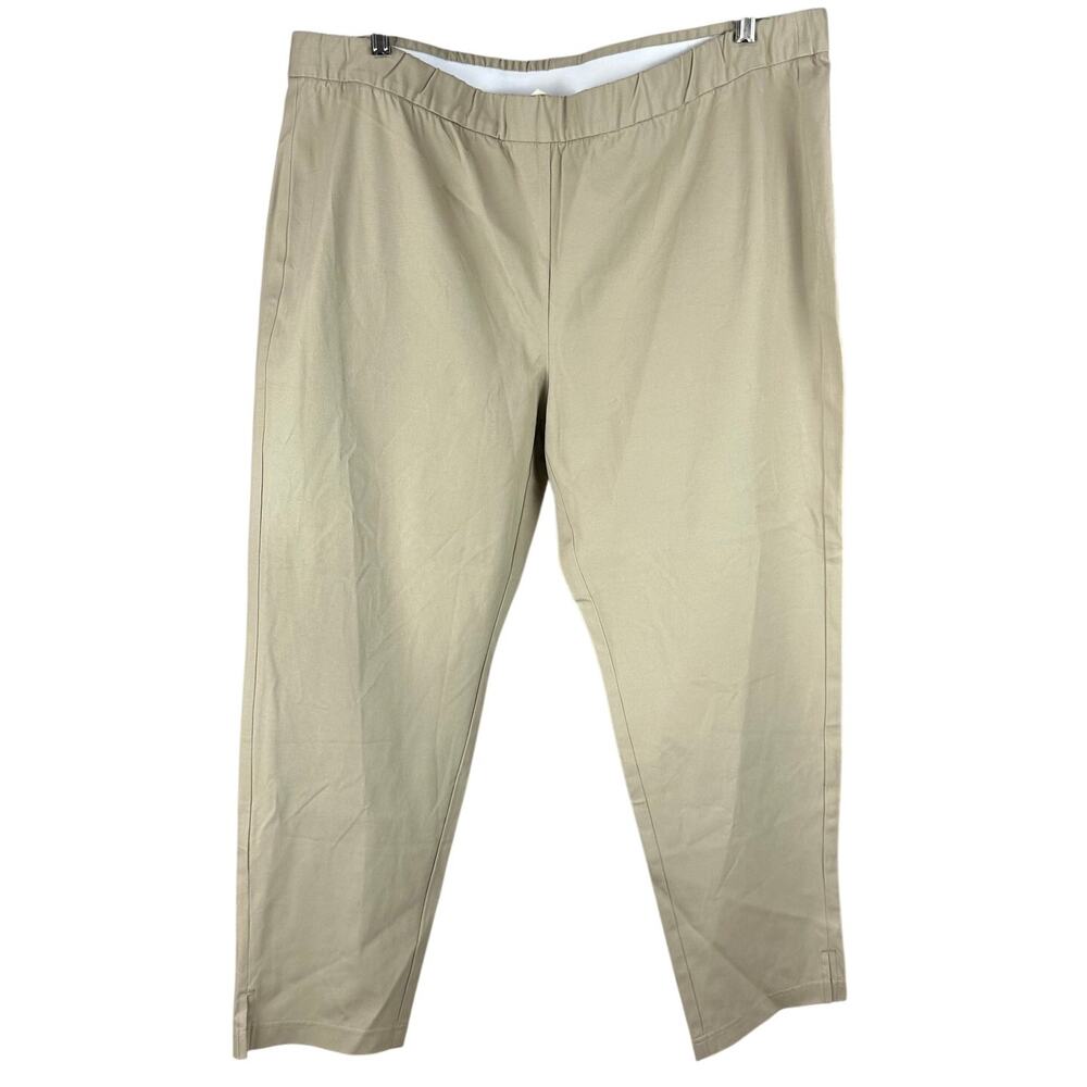 Eileen Fisher Organic Cotton Slim Ankle Pant Khaki Women's Size 1X NWOT